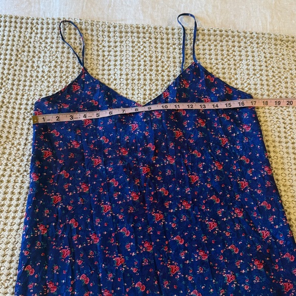 Vintage Blue & Pink Floral Tank Top sz M EUC - Picture 5 of 6